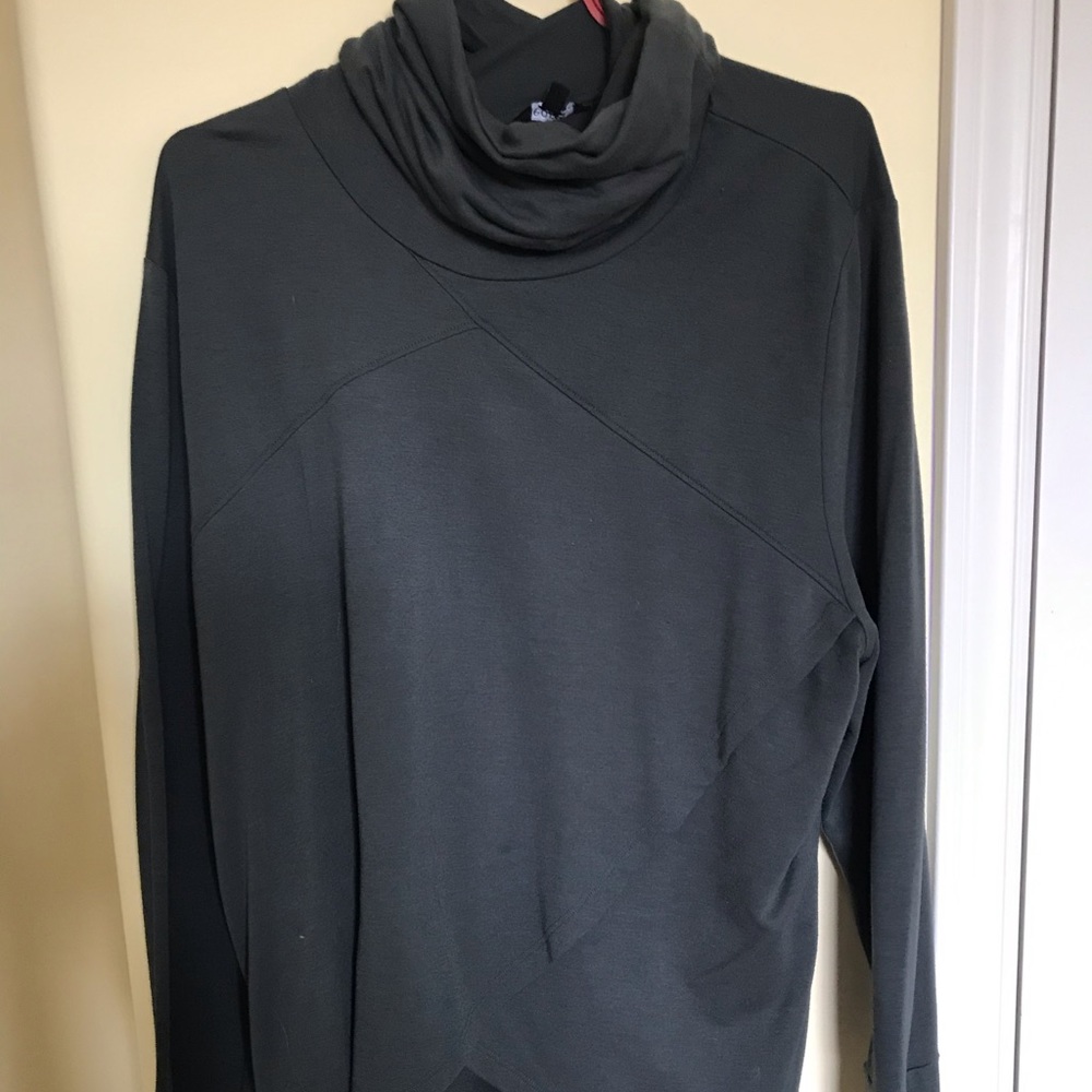 Green mock neck
